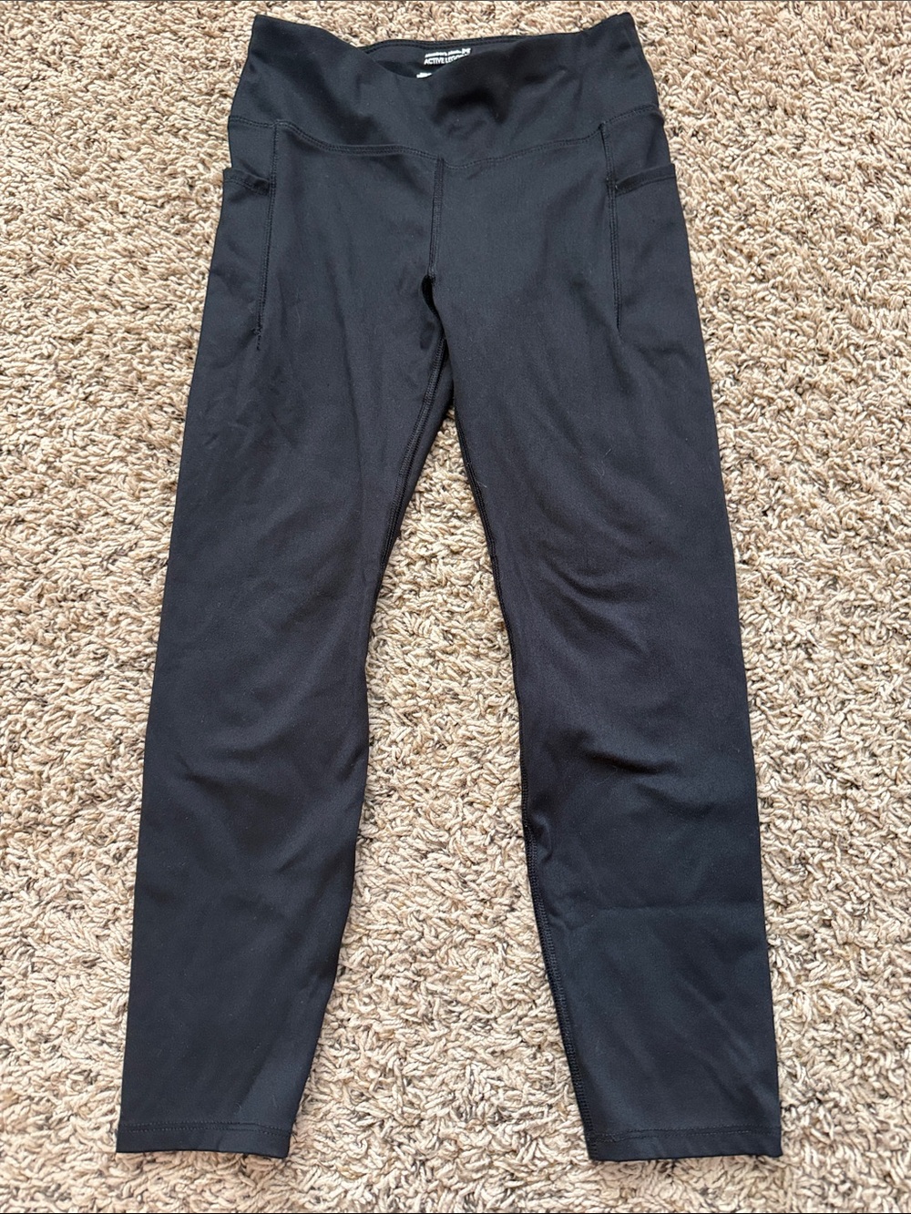 Youth Black Performance Leggings with Side Pockets